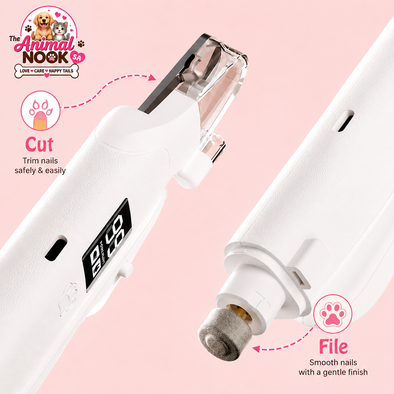 The Animal Nook™ LED Electric Pet Nail Clipper & Filer